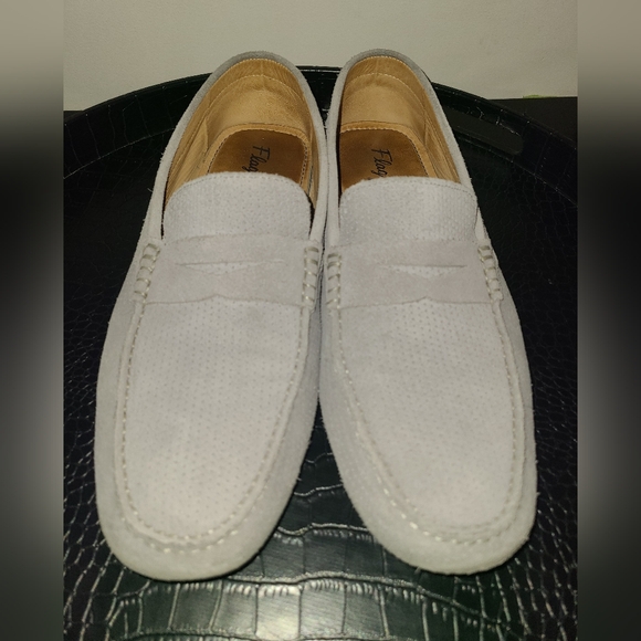Flag Ltd Nappa Glove grey suede men's loafers size 12 - Picture 3 of 5